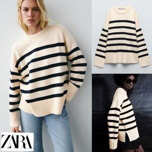 ZARA Oversized Striped Knit Sweater
